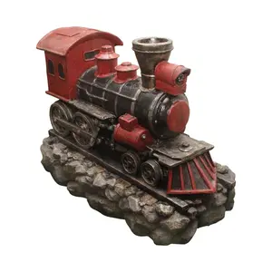 Northlight 38" Red & Black Locomotive Train Water Fountain