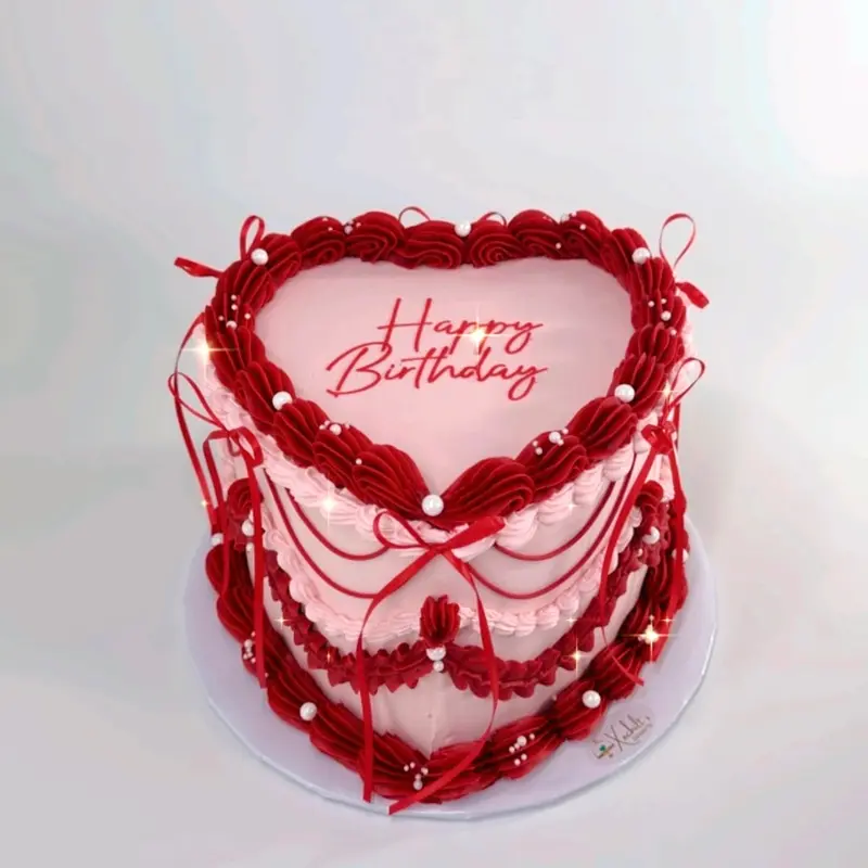 Fancy Script Happy Birthday Cake Stencil