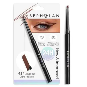 BEPHOLAN Brown Eyeliner Pencil, D-Tip Precision Waterproof Gel Eyeliner, Smudge Proof Longwear Eye Liner for Waterline Eye Makeup Matte Finish