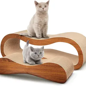 FluffyDream Modern Cat Scratcher Bed – Large Cardboard Cat Lounge, Scratch Pad & Sleeping Bed, Interactive Cat Furniture for Indoor Cats and Kittens
