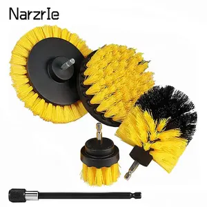 3Pcs/5Pcs Electric Scrubber Brush Drill Brush Kit Power Drills Scrubber Brush For Carpet Glass Car Tires Nylon Brushes 2/3.5/4''
