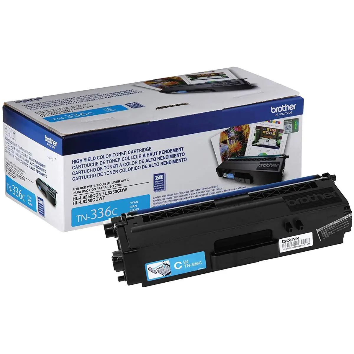 Brother TN336 High Yield Cyan Toner Cartridge, Yield Up to 3500 Pages