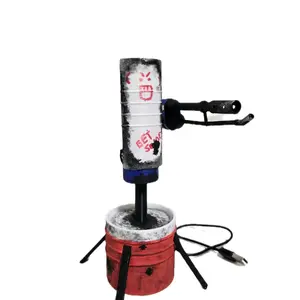 Rust Flame Turret - 3D Printed Hand-Painted Desktop Display for Gamers - Compact Size 8x7x5 - Easy Setup USB Powered Motor Controller - Unique Design Gift for Gaming Enthusiasts