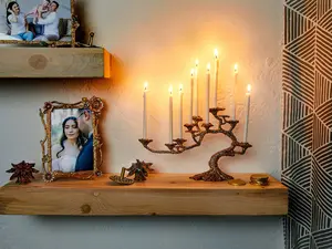 Chanukah Menorah Bonsai Tree unique Hanukkah Menorah Modern Rustic look Jewish Home Decor Holiday Decoration