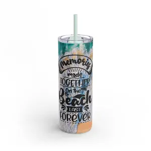 Memories At the Beach, Maars Maker Skinny Matte Tumbler, 20oz