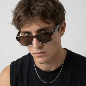 Unisex Y2K Square Sunglasses - UV400 Protection, Retro Gradient Lens