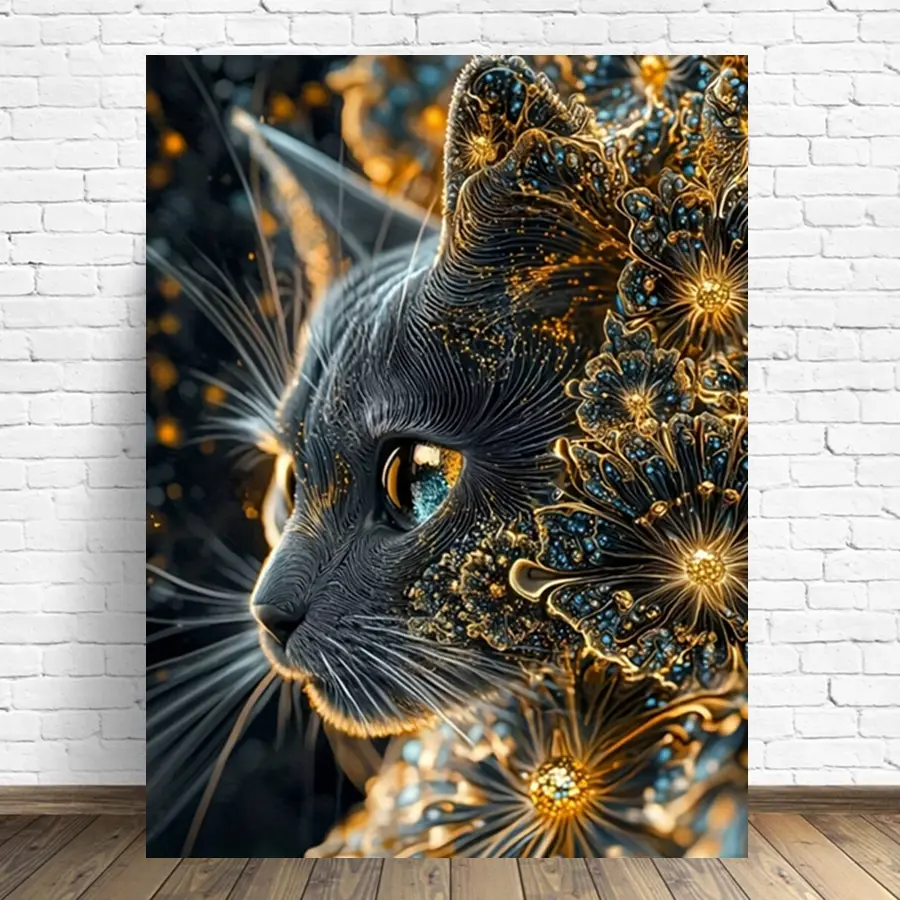 DIY Diamond Painting Black Cat Needlework Diamond Mosaic Flower Acrylic Craft Supplies Wall Decor DIY Kit