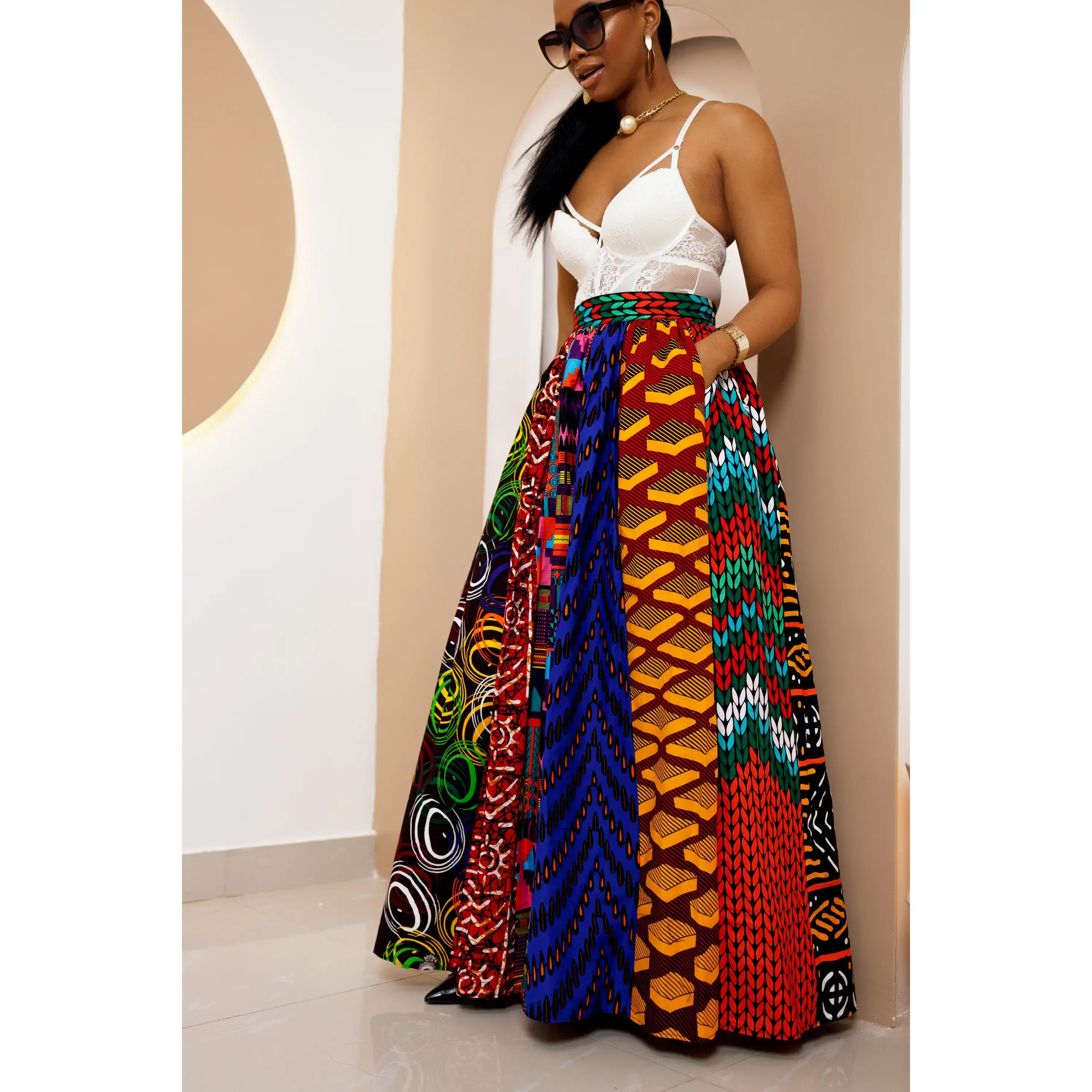 Onje Ankara Patchwork Skirt