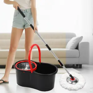 360° Spin Mop & Bucket Set | Self-Wringing | Stainless Steel Handle | 3 Microfiber Heads | Easy Floor Cleaning
