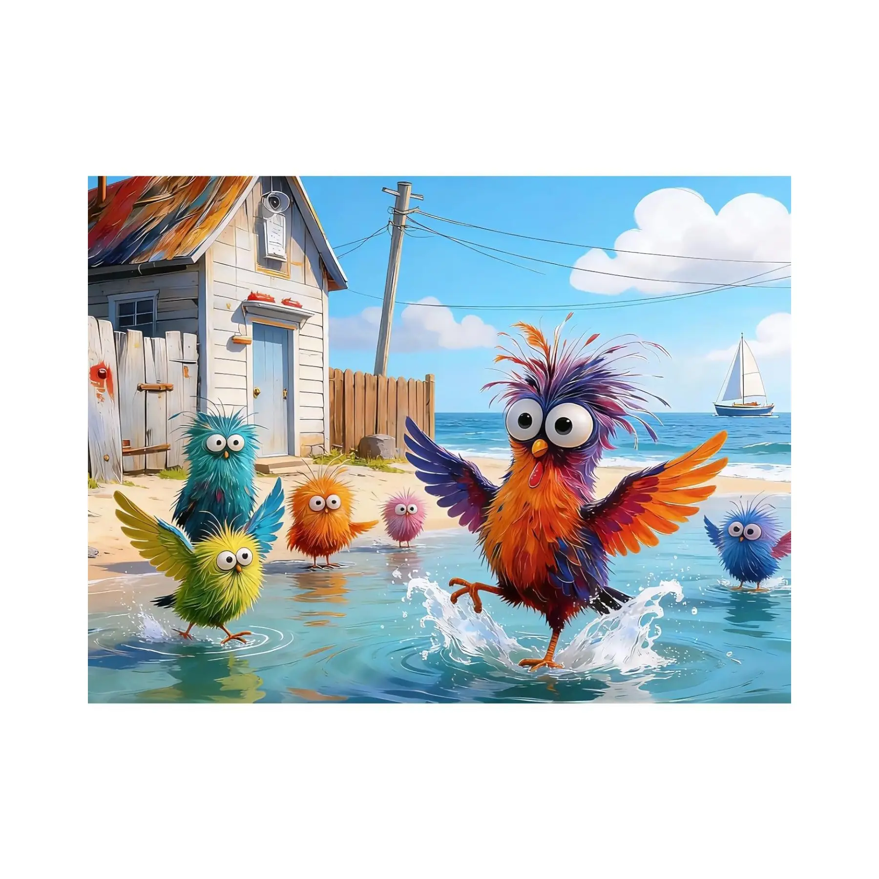 500 Piece Puzzles for Adults - Beach Birds Coastal Jigsaw Puzzles Challenging Puzzle for Seniors Family Game