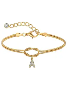 Trendy Dainty Gold Bracelets for Women Girls -  Plated Knot Initial Bracelet Jewelry Gifts for Teen Girls