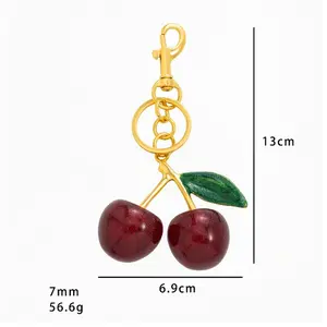 Fresh and clean cherry keychain, multi-color cherry pendant, fashionable bag pendant, small pendant, pendant -HN331-20