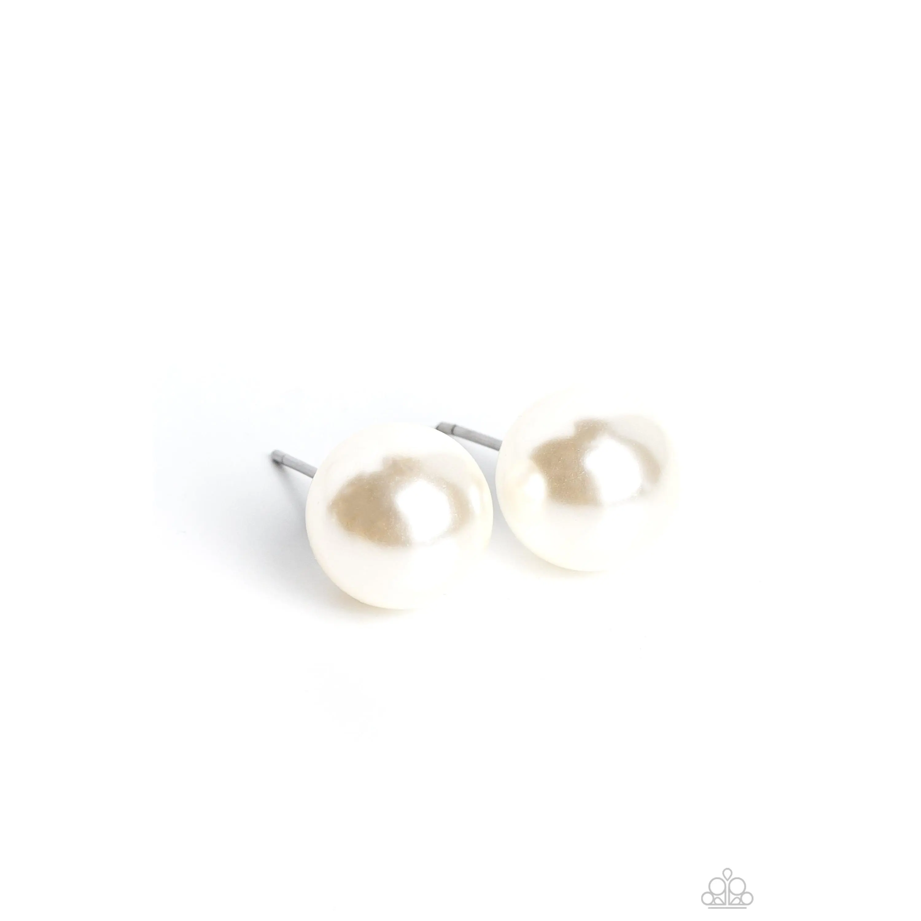 Debutante Details - White Earrings with Round Beads and Simple Design