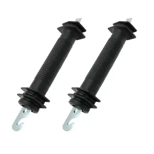 2 Pcs Electric Fence Plastic Heavy Duty Gate Handle Insulators with Spring(Black)