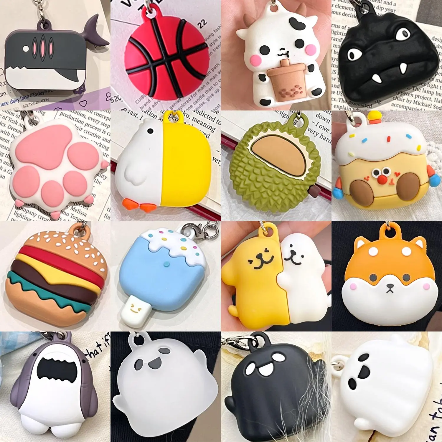 Case for Apple Air tag Holder with Keychain Protective S Tracker Accessories Cartoon Silicone AntiDrop Airtags Air tag Case