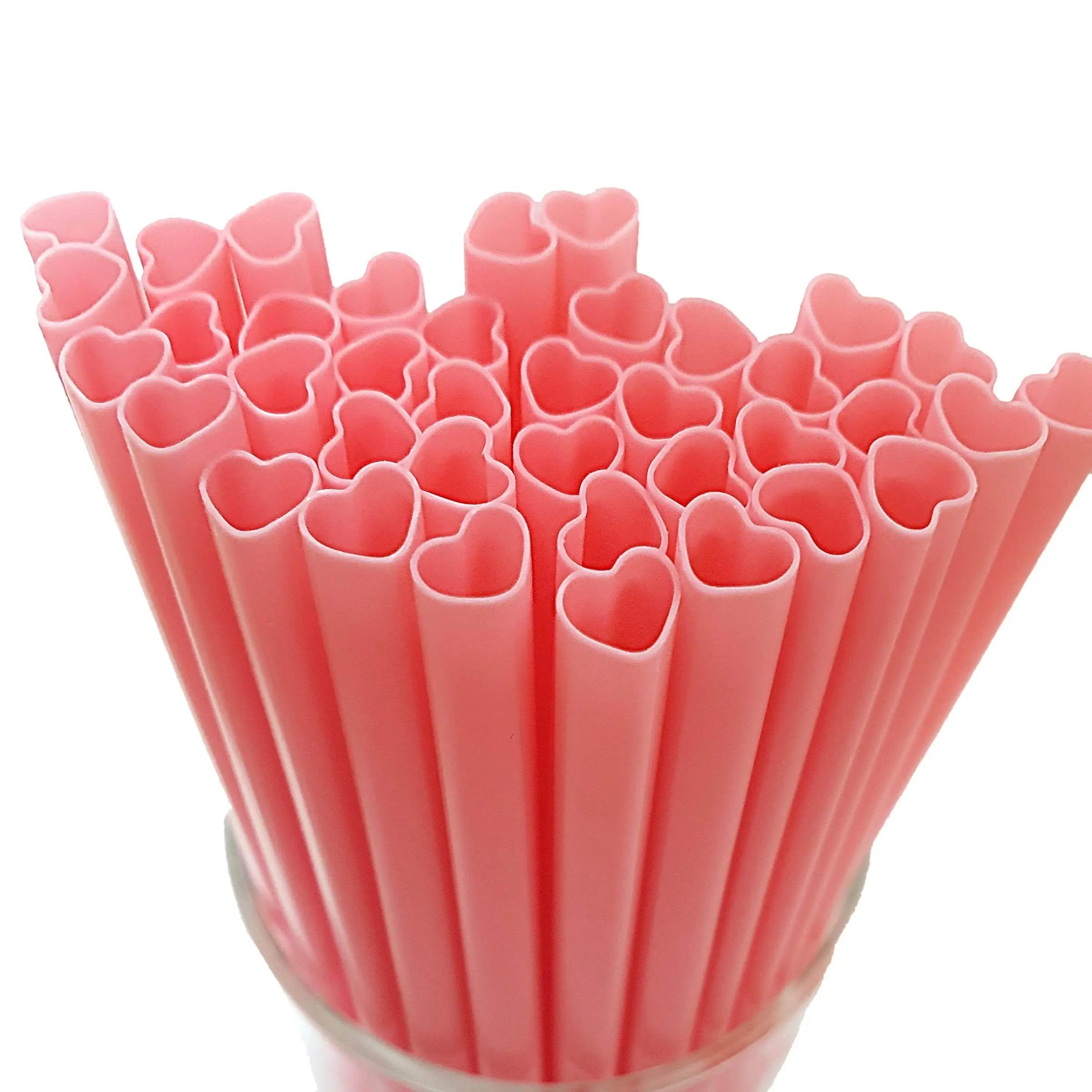 5/20/50/100/200pcs Cute Heart-Shaped Bubble Tea Straws for Boba and Iced Coffee, Picnic, Valentine's Day, Wedding Theme Party Drink Accessories, Home Bar Accessories