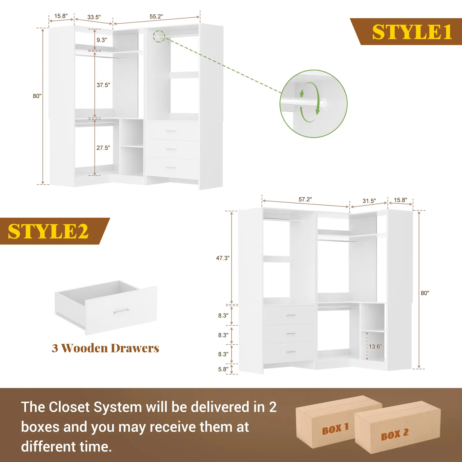 Corner+Large-Drawer Closet