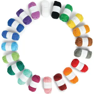 Little Crafties Acrylic Mini Yarn Multipack 20 Count (Pack of 1) – Knitting, Crocheting & Art Projects – Machine Washable & Dryable – Durable Light Weight Yarn Kit