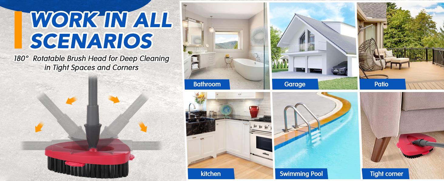 Scrub Brush Head Refills for O-Cedar EasyWring Spin Mop 1 Tank System Cleaning Spin Mop Refill for Velida ocedar Base Scrubber Brush for Shower mop