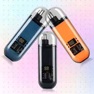 Nose Hair Trimmer for Men Women, Rechargeable Trimmer, Painless Eyebrow Facial Hair Shaver, LED Display Nose Clipper, Waterproof Dual Edge Blades Clipper for Easy Cleaning portable nose hair trimmer dual edge blade