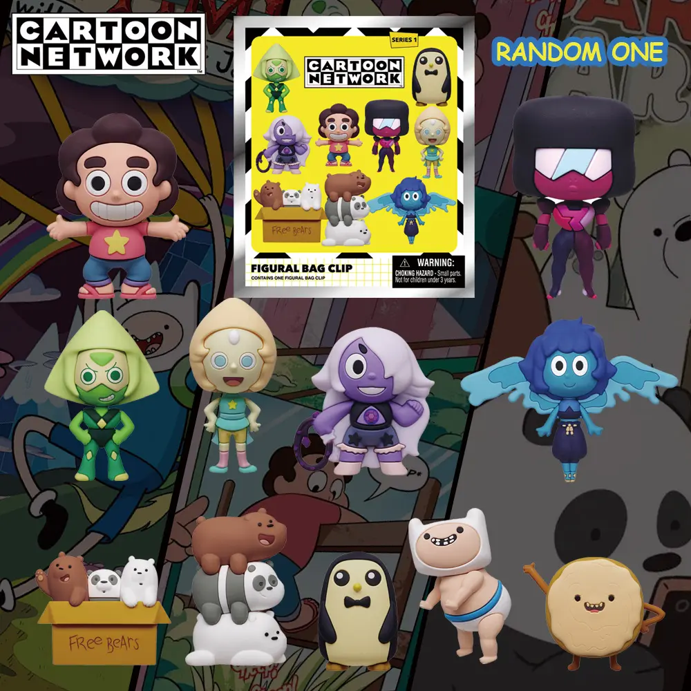1PC WB Officially Licenced Cartoon Network Multiple Characters 3D Blind Bag Keychain, Cool Keychains, Surprise Collectibles Hanging Ornament Bag Accessory Random Character Selection PVC Material 3D Design
