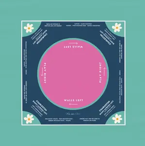 Mahjong instructional tablecloth gift for her, Blue and Pink Floral Mahjong Tablecloth - easy-to-follow mah-jongg tablecloth