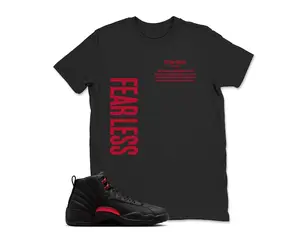 AJ12 Bloodline Black Red Matching T Shirt, Fearless Graphic Shirt, 90s Hip Hop Tee, Gift For Women and Man, Unisex T-Shirt, Sneaker Head Gift