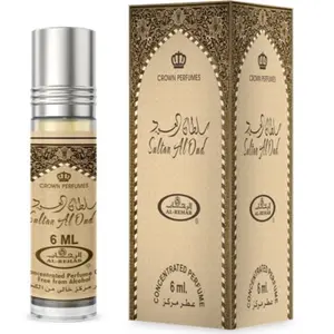 Men’s Sultan Al Oud by Al-Rehab 6ml Concentrated Perfume Oil, Cedarwood, Sandalwood, Oud, Cloves, Cinnamon, Cardamom, Vanilla, Ylang-ylang, Heliotrope, Iris, Amber, Musk