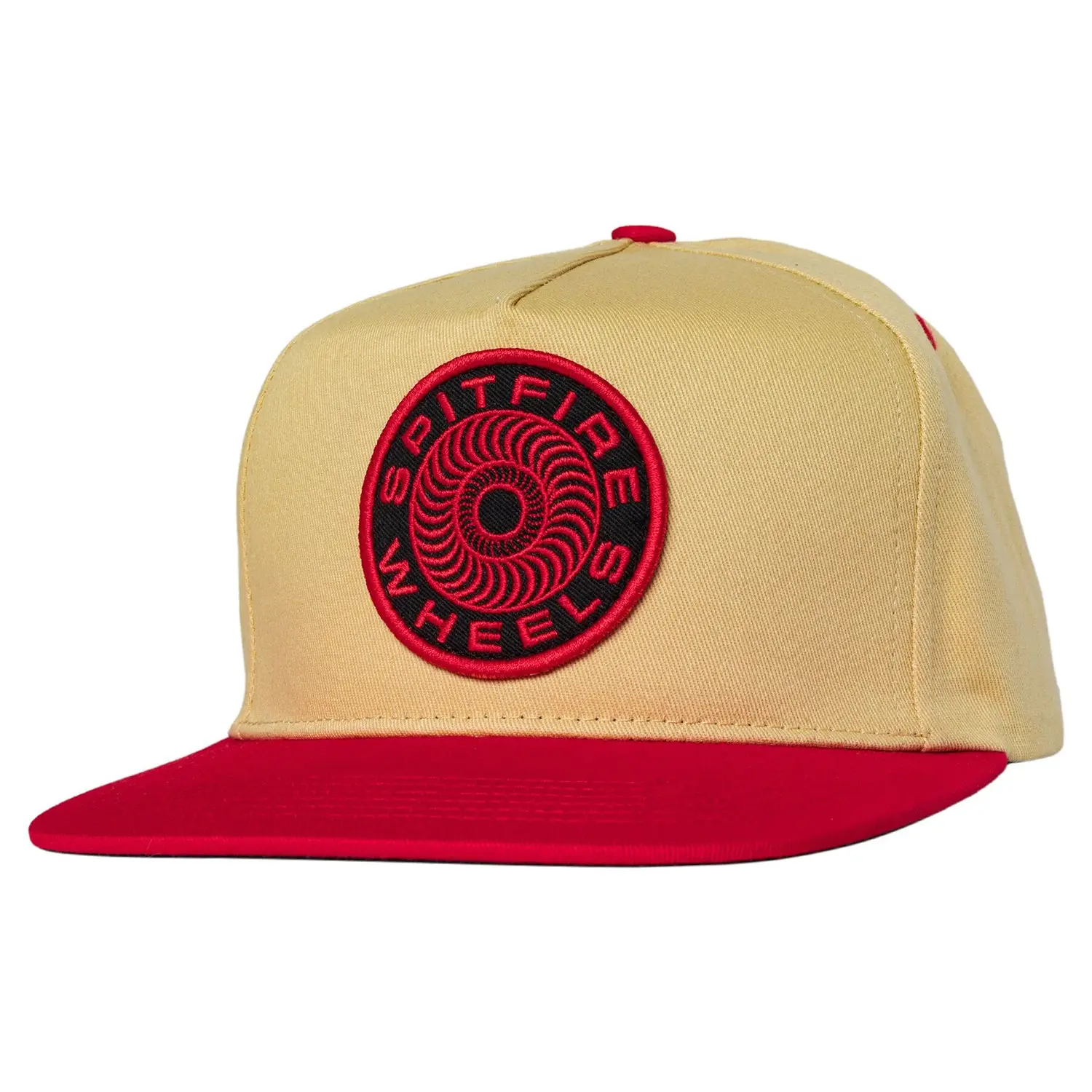 Spitfire Wheels Hat Classic 87 Swirl Patch Snapback Tan/Red/Black