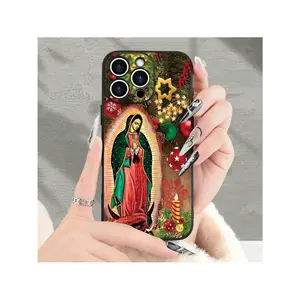 Creative Virgin Mary Pattern Case For IPhone 16 Pro Max 15 Plus 14 13 12 11 XS XR Pocket-Friendly Shockproof Silicone Protective Softcase