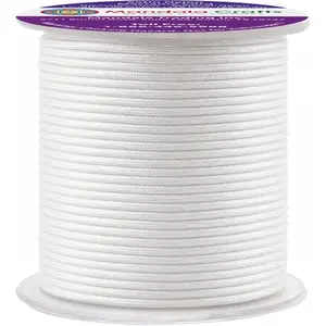 Nylon Satin Cord for Jewelry Making - 1mm 109 Yards Nylon White Strings Rattail Chinese Knotting Cord for Bracelets Making
