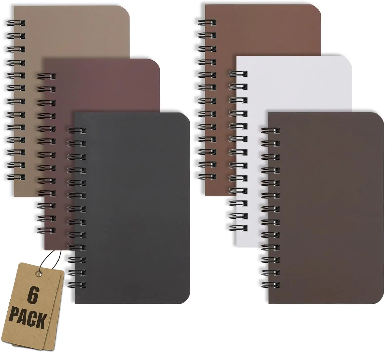 6 Pack Small Pocket Notebook Small 3x5 Spiral Notepads With Lined Pages, Small Top Spiral Notebook Little Mini Memo Steno Note Pads for Outdoor Home Office College School