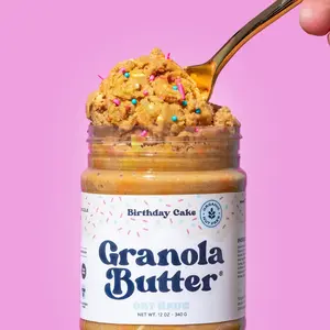 Birthday Cake Granola Butter (easy stir)- The First Ever Oat-Based Spread - with Rainbow Sprinkles Birthday Cake Granola Butter (easy stir)- The First Ever Oat-Based Spread - with Rainbow Sprinkles