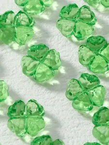 50pcs Acrylic Clover Beads, Lucky DIY Jewelry Making, Four Leaf Clover Craft, Floral Necklace Earrings, Handmade Accessories, Wholesale Bead