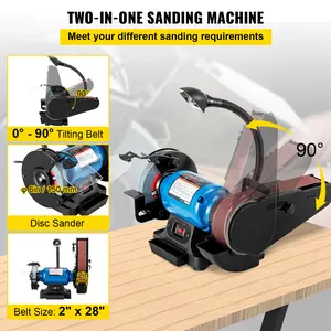 VEVOR 2inch Belt Sander and 6inch Disc Sander, with Sturdy Base and LED Light