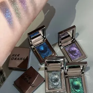 2-Piece Single-Shade Glitter Eyeshadow Set - Waterproof & Sweatproof, Easy-to-Blend Formula - Ideal for Music Festivals, Parties, and Stage Performances - Brown, Green, Blue, Gold, Black
