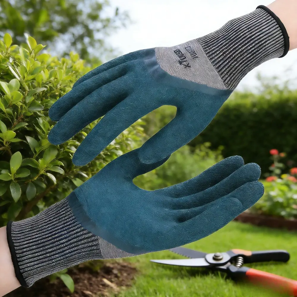 6 Pairs Elastic King Latex Foam Gloves, Wear-Resistant Non-Slip Garden Work Moving Gloves, Multi-Purpose Workshop Cleaning Gloves