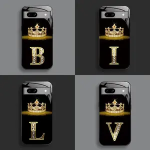Suitable for [Google Pixel 7] New high-end crown letter glass mobile phone case new business simple explosion-proof mobile phone case affordable anti-fall anti-fingerprint 995