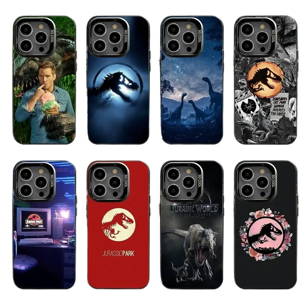 Jurassic Park Dinosaur World Phone Cases For iPhone 17 Promax Pro Air 16 Plus 15 14 13 Black Candy Matte Shockproof Protective Cover Protection Soft Touch