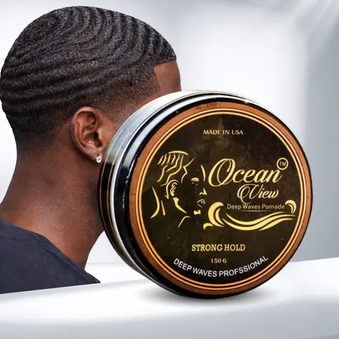Ocean View 360 Waves Pomade 4oz – Water-Based Hair Cream for 360 Wave Training, Wolfing, Strong Hold, Silky Smooth Application & Easy Wash