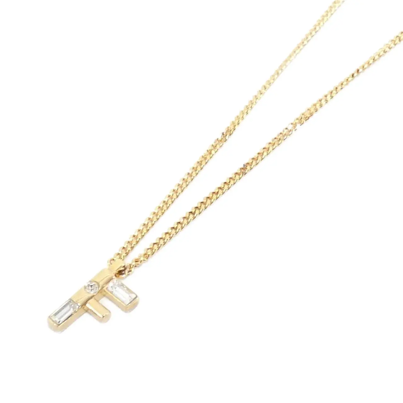 Pre-owned FENDI Brass Small Leather Goods 8AH718 ALI3 Necklace