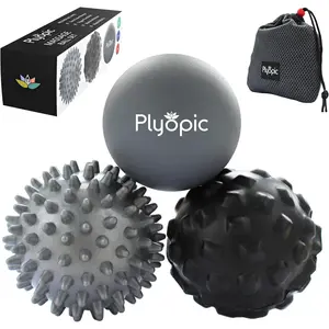 Plyopic.Massage Ball Set – for Deep Tissue Muscle Massage, Myofascial Release, Trigger Points, Mobility, Plantar Fasciitis - Eliminate Muscle Tension & Tightness in Your Back Neck Foot