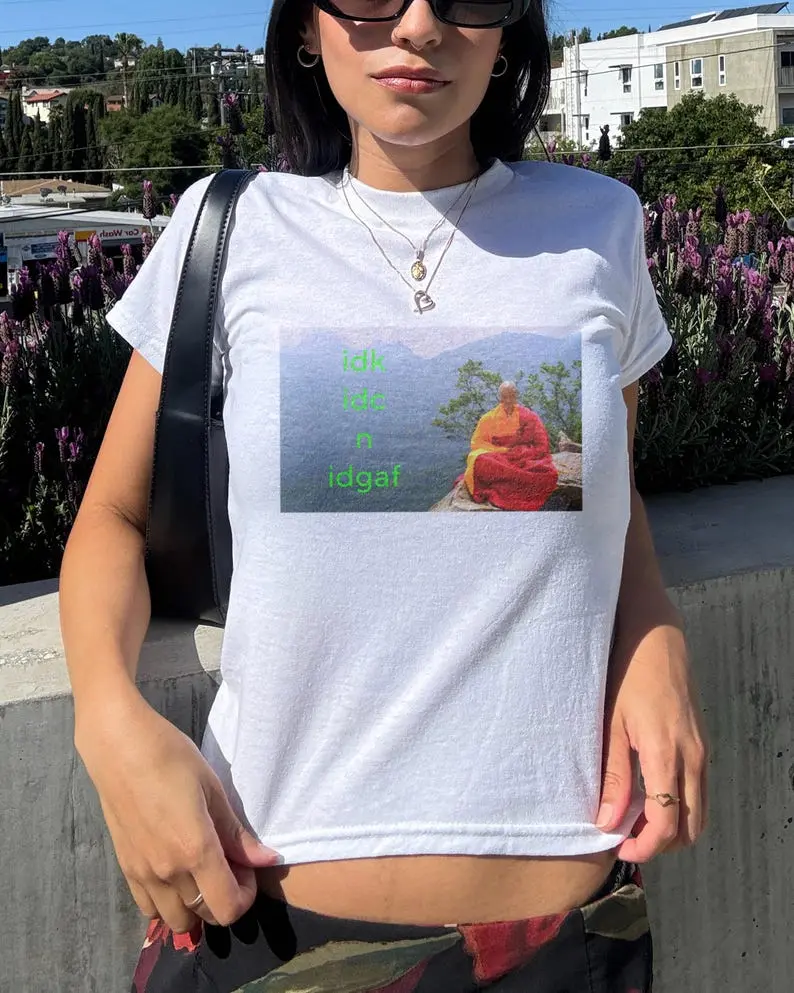 IDK IDC & IDGAF Tee, Y2K Shirt , 2000s Aesthetic, Funny Graphic Tee