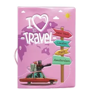 Cartoon Passport Protective Case, Casual Versatile Multi Functional For Outdoor Travel