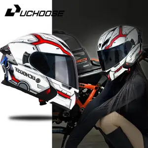 Motorcycle helmet, Model 988.safety helmet with chin opening, lightweight dual lens design suitable for men and women in all seasons
