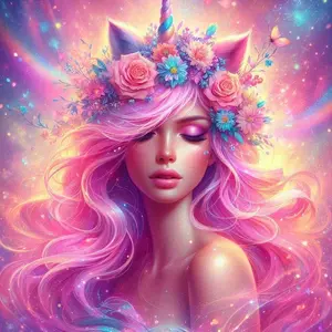 5D DIY Full Diamond Round Diamond Painting Kit - Unicorn Wreath Mosaic, Canvas DIY Decor, Home Wall Art, Suitable for Halloween and Christmas, Birthdays and Anniversaries Gifts.