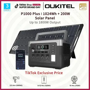 OUKITEL 1024Wh Portable Power Station 1800W High Power Solar Generator with LiFePO4 Battery, USB-C, Folding Solar Panel Home Backup, Camping, Emergency Outdoor Power #PowerStation travel