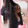 33 Inch Full Lace Front Box Braided Wig, Curly Hair Distressed Knotless Bohemian Style, Boho Style Wigs, Synthetic Twist Wigs for Women, Synthetic Twists Wigs, Braided Hair Texture, Braiding Wig