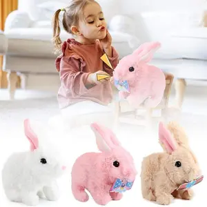 Realistic Bunny Toy That Walks & Talks - Interactive Plush Rabbit with Lifelike Movements, Hops, Twitches & Wiggles Ears, Handmade Easter Gift for Kids
