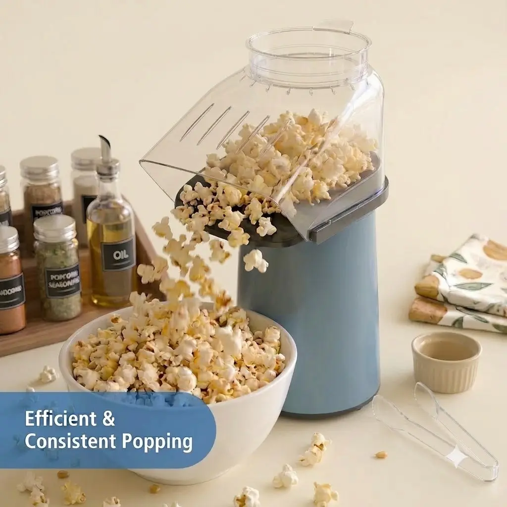 Mainstays 10 Cup Popcorn Machine Hot Air Popper Oil Free Butter Melting Tray Measuring Cup Fast Heating Popcorn Maker
